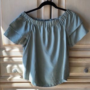 Mint green off the shoulder top